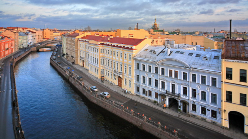 The Moika River in Saint Petersburg.